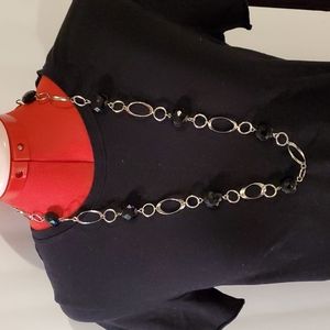 Silver and Black Necklace
